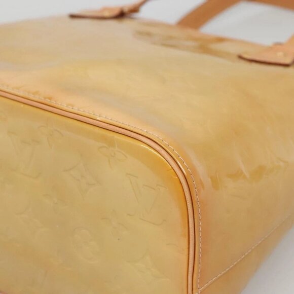 LOUIS VUITTON Monogram Vernis Houston Hand Bag Beige M91004 LV Auth SW1452 - Picture 3 of 16
